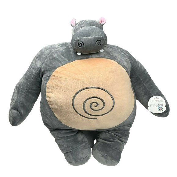 Tiny Head Hippo Plush Stuffed Animal Small Head Muscle Body Large Size 21 in NWT - Picture 1 of 5